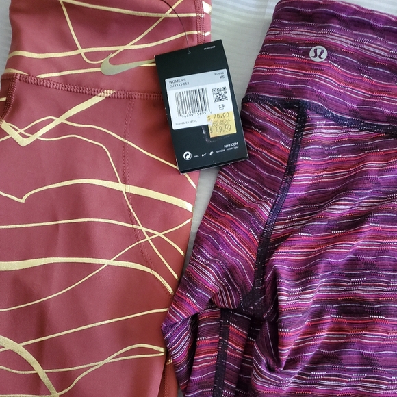 2 PAIRS OF NIKE AND LULULEMON LEGGINGS. - Picture 1 of 1